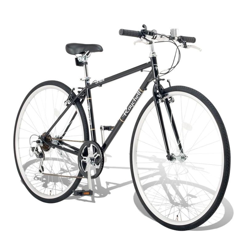 レイチェル(Raychell) CR-7007R クロスバイク 自転車 700C 7段変速 フロントクイックリリース Vブレーキ ブラック ホワイト