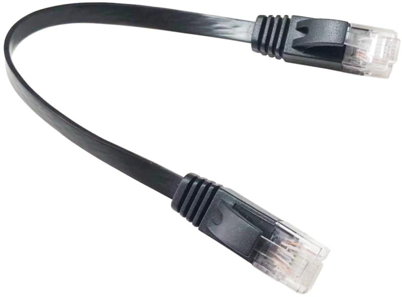 Rakuten - オーディオファン LANケーブル みじかい 20cm Cat6 ギガビット対応 フラットタイプ ブラック 約0.2m