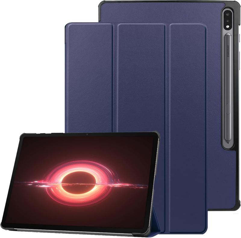 Rakuten - For Galaxy Tab S8+ 2022 発売 12.4インチ 用のケース For Galaxy Tab S7 対応 カバー スタンド機能付き 保護ケース オートスリープ機能 超軽量 全面保護型 Galaxy Tab S7 Plus 対応 スマート