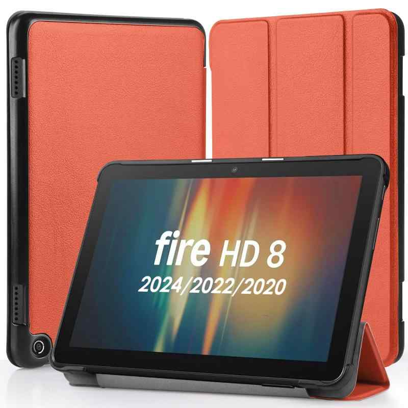 Hianjoo Fire HD 8 対応 ケース (2024/2020/2022年発売 第12/10世代用) タブレットケース Fire HD 8/8 Plus 対応 カバー 8インチ スタンド機能付き オートスリープ機能 全面保護ケース 耐衝撃 擦り傷