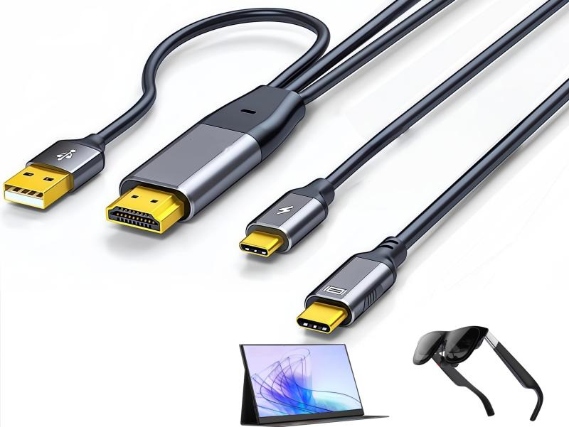 HDMI to Type-C 変換ケーブル [4K@60Hz] 3M USB-C給電 HDMI to Type C AR グラス hdmi 変換アダプター Xreal Nreal Air モバイルモニター XREAL Beam USB-A タッチ機能サポ 2