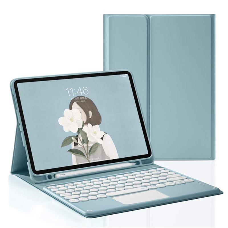 タッチパッド付き iPad Pro 11（2022）キーボード ケース 2018 2020 2021 （第4 3 2 1 世代） 丸いキー カラフル ペンホルダー内蔵 マウス機能 手帳型 薄型 マグネット 分離式 ワイヤレス Bluetooth キー