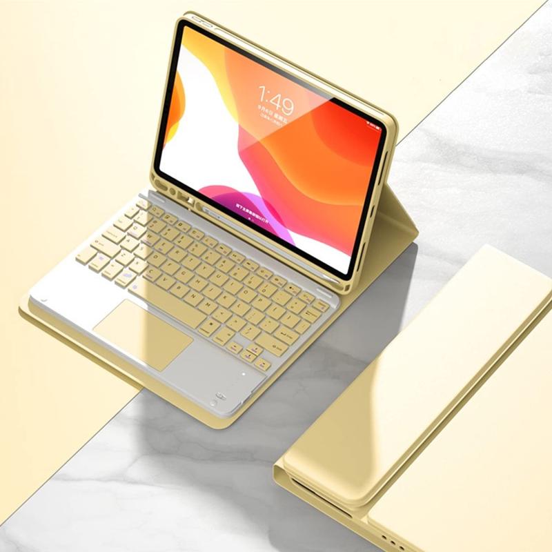 SENLAN タッチパッド搭載キーボード ケース iPad Pro 11インチ（2024）用 マグネット 分離式 マウス機能 ワイヤレス Bluetooth キーボード スタンド 手帳型 カラーキー