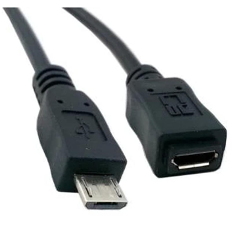 21 inches+ - オーディオファン microUSB 延長ケーブル micro タイプB 延長 メス-オス 約50cm (端子含む) ブラック