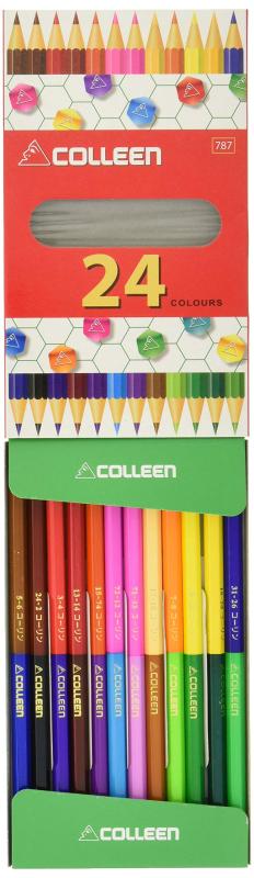 コーリン鉛筆 787六角 12本24色紙箱入り色鉛筆 787-12／24