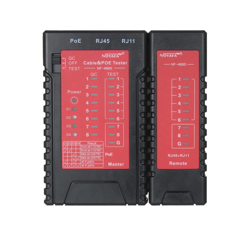 Funien ネットワークケーブルテスター、RJ45 RJ11 ネットワーク ケーブル &amp; PoE テスター 電話回線テスター Lan イーサネット ケーブル テスター Cat5/5e/6/6a(UTP/STP) Cat3(6P2C/6P4C/6