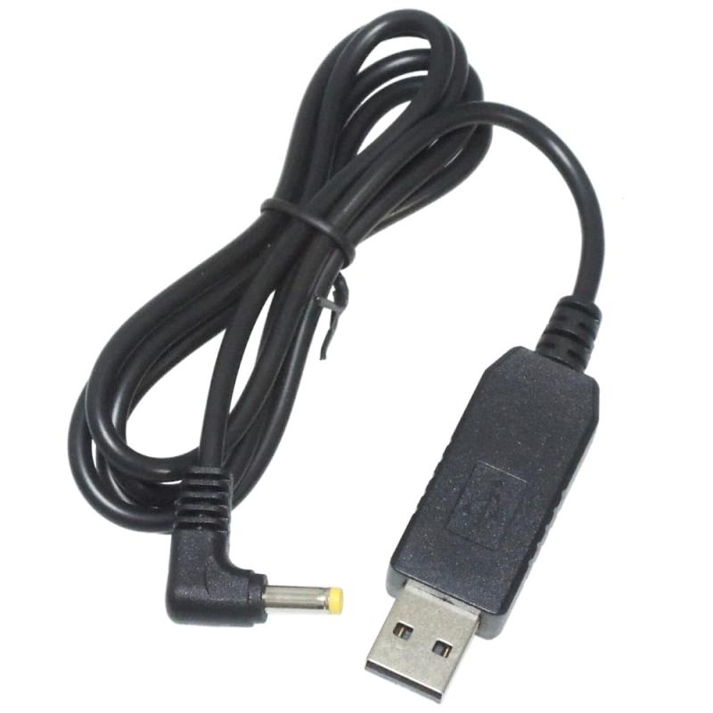 Rakuten - KAUMO USB → DC12V 昇圧 6W対応 (DCプラグ L字型 φ4.0/1.7 センタープラス) 変換ケーブル ブラック