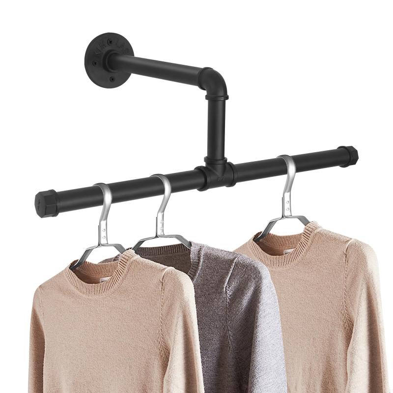 Rakuten - TORIBIO ハンガーラック 工業用パイプ衣類ラック ハンガーパイプ 壁付け 洋服ラック DIY アイアン