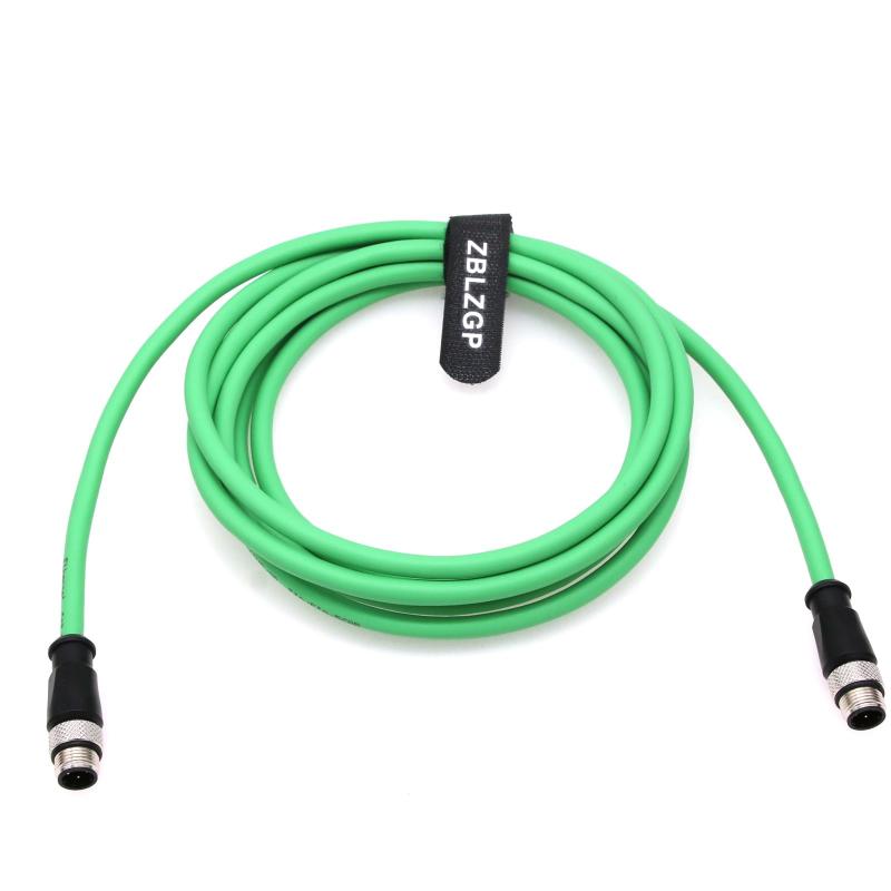 ZBLZGP M12 4ピンDコードからDコードCat5eケーブル、データ電源の同期伝送をサポート、効率的で実用的、セキュリティ監視機器用、ハイブリッドネットワークアーキテクチャ3M。