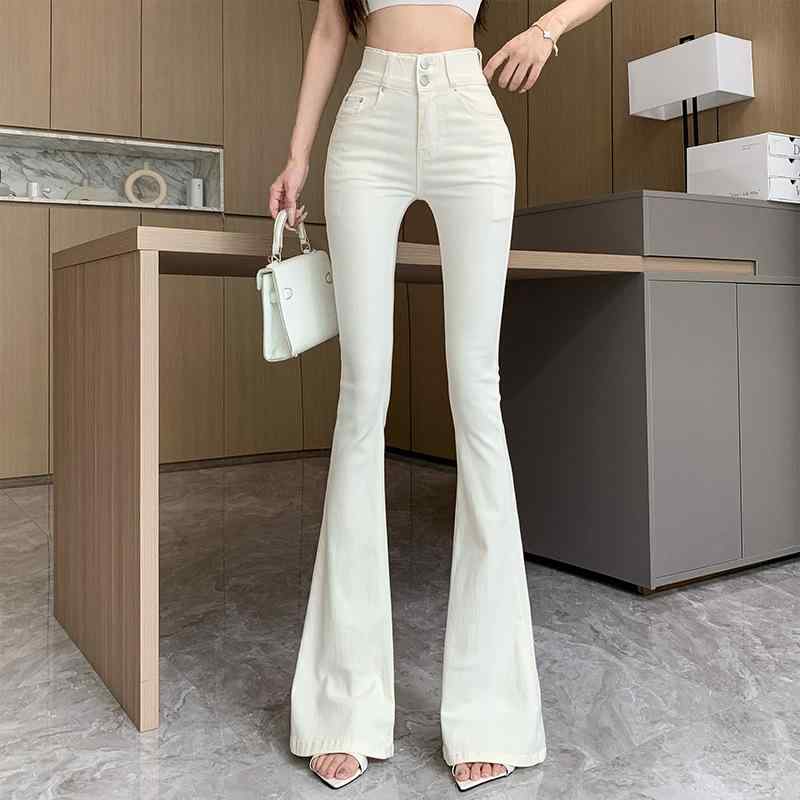 ・カテゴリ: デニムパンツ・主な素材: 綿 50%以上 70%未満・スタイル: ストレートパンツ、レトロ風、文芸レトロ・パンツ丈: 長ズボン・ウエスト: ハイウエスト・厚み: 通常・デザイン要素: ダメージ加工・カラー展開: アイボリー、ライトブルー、ダークブルー、ブラック・サイズ展開: XS、S、M、L・シルエット: ストレート型・適応体型: アップル型、ストレート型、ウェーブ型・伸縮性: 微伸縮・加工: ウォッシュ