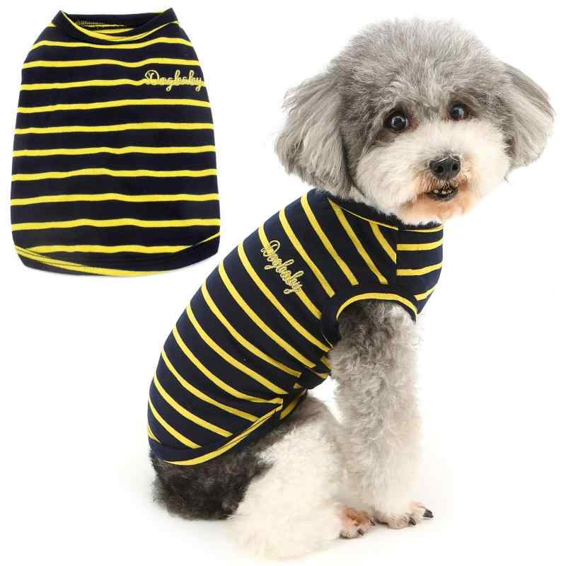 ZUNEA 犬の服 タンクトップ 夏 綿製 ストライプ Tシャツ 小型犬用 ボーダー柄 おしゃれ クール ベスト ペット洋服 可愛い 人気 ドッグウェア 猫服 脱毛保護 日常 お散歩100％綿素材でペットに快適に。とてもソフトで快適な生地で、通気性があり、着脱も簡単です。ファッション ボーダー柄 デザイン、あなたの犬がよりスタイリッシュ＆クールになります。夏に適しています、お散歩、お出かけなどに大活躍。チワワ、トイプードル、テリア、マルチーズ等の小型犬に。