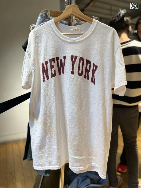 ・カテゴリ: Tシャツ・スタイル: 甜美風、清新甜美・主な素材: 綿50%以上70%未満・ネックライン: クルーネック・袖丈: 半袖・袖型: レギュラースリーブ・柄: プリント、ロゴ・デザイン: ルーズフィット・カラー展開: 画像色・サイズ展開: ワンサイズフリーサイズフリーサイズ（フリー）