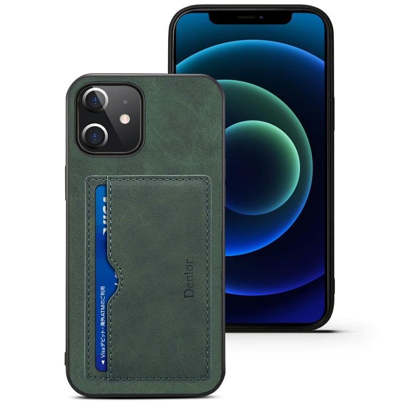 Rakuten - SARUNE ケース iPhone12用 薄型 背面ポケット付き カード収納 スタンド機能付き マグネット式 耐衝撃 PU+TPU素材 スマホカバー