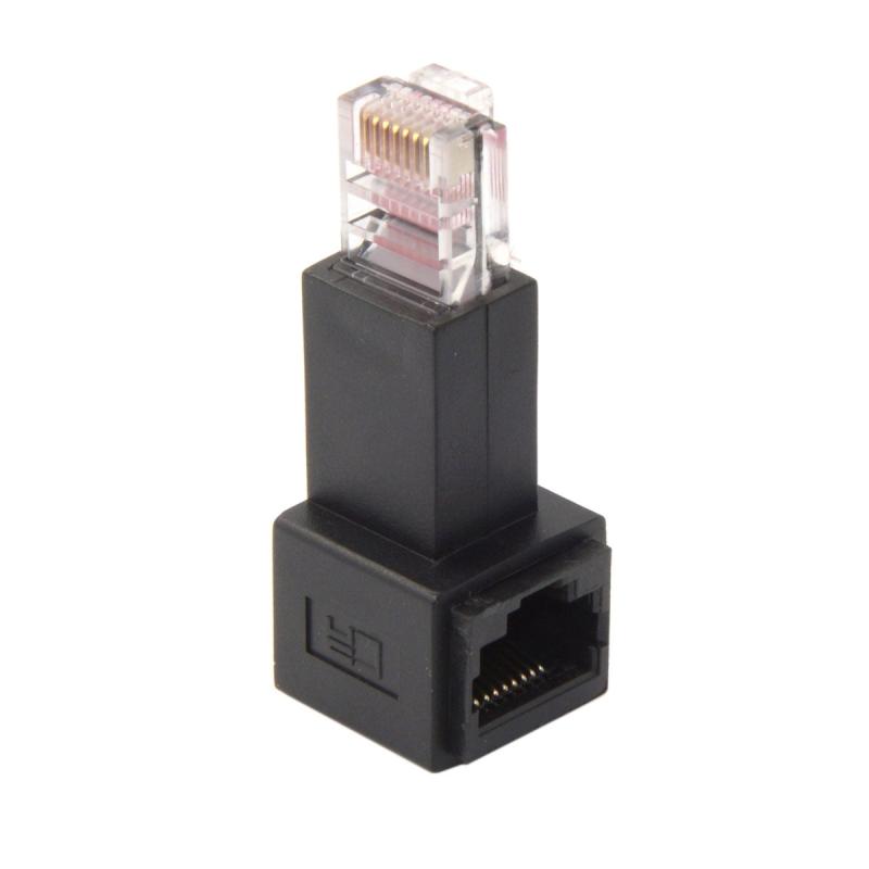 CY 90度Up Angled 8p8 C FTP STP UTP Cat 5eオスtoメスLANイーサネットネットワーク拡張アダプタ