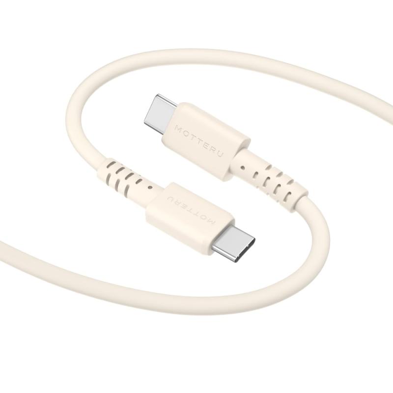 MOTTERU (モッテル) USB-C to USB-C シリコンケーブル 充電 データ転送 iPhone15シリーズ対応 しなやかでやわらかい 絡まりにくく断線に強い Power Delivery 60W 対応 温度センサー(PTC)搭載