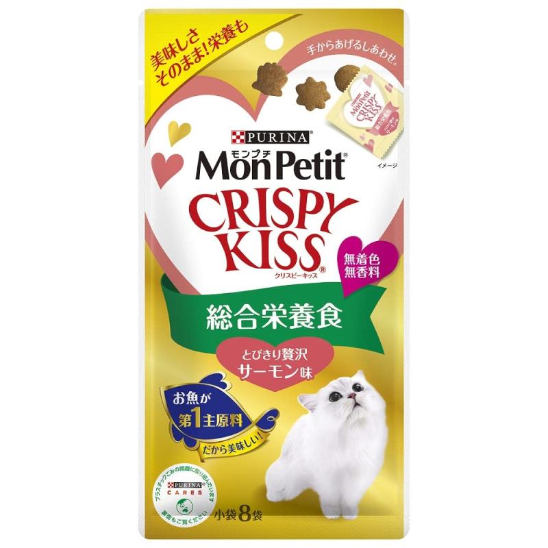 モンプチクリスピーキッス 猫用おやつ 総合栄養食 とびきり 贅沢サーモン味 24g(3g×8袋)x5個セット