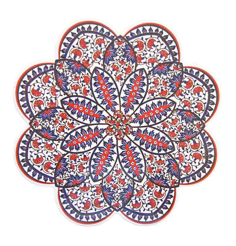 IZNIK トリベット 03サイズ:径約18.5cm、厚み0.8cm素材・材質:陶器、EVA樹脂生産国:トルコ