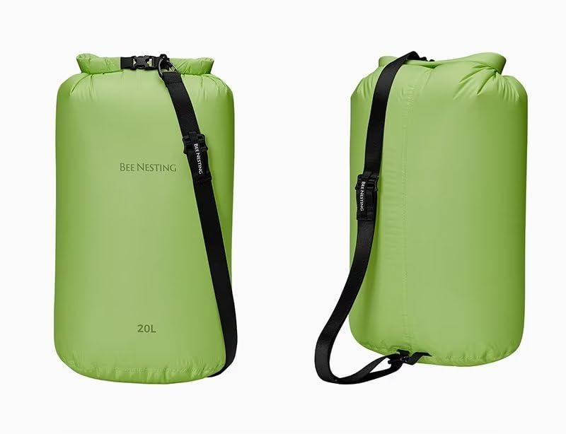 BeeNestingバックパッキング用超軽量ドライバッグセット、キャンプ、ハイキング、オートバイ用の防水ドライバック、3パックの軽量スタッフサックセット…