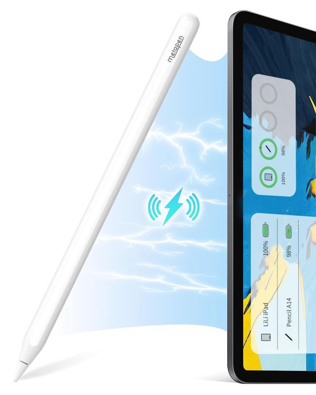 Metapen A14 iPad ペン 磁気ワイヤレス充電 & Bluetooth ショートカット Apple iPad Pro 11 インチ (第 1～4 世代)/12.9 インチ (第 3～6 世代)・iPad Air 第 4 世代・iPad