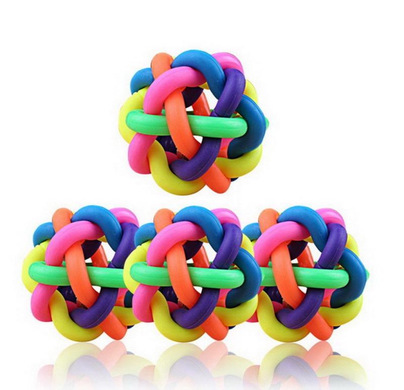 ペット マカロニラバーボール おもちゃ 犬 猫のおもちゃ ボール おもしろい 鈴付きカラフルボール ペットグッズ ペット用品