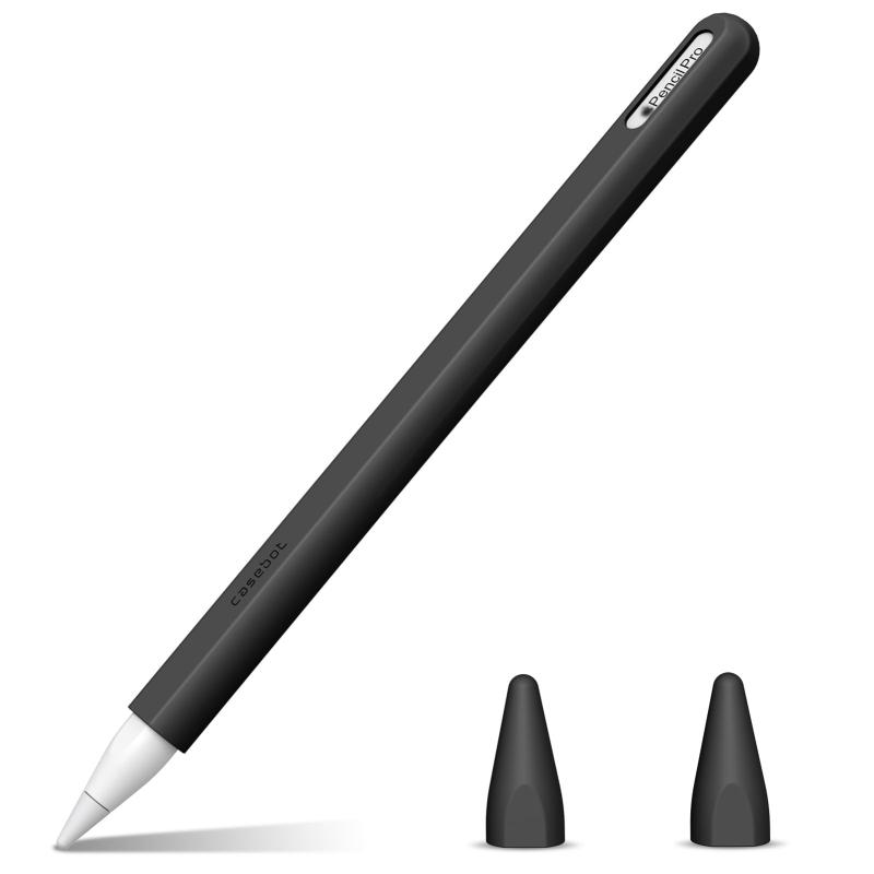 Fintie for Apple Pencil Pro/ 第2世代用 シリコン保護ケース カバー グリップ ホルダー 握りやすい 軽量 ソフト 全面保護 充電可能 紛失 落下防止 スリーブケース ペン先カバー付き