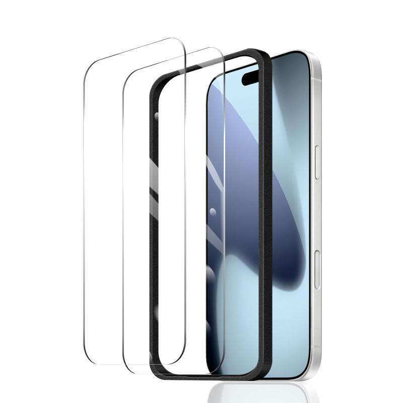 Fylnatc 対応 iPhone 17 Pro Max フィルム 保護 ケース 【2枚セット ガラスフイルム+1ガイド枠付き】 iPhone 17 Pro Max 強化ガラス 気泡レス 貼りやすい スクラッチ防止 超耐久 高光沢 全面保護【対応機種】iPhone 17 Pro Max 専用です.本商品は素材の旭硝子素材を採用して作られております.商品は一枚一枚手作業で検査しましたので、品質は非常に安定しております.【高透過率】により液晶画面を守りながらスクリーン元々の明るい画質を損なわなく、そのままに楽しみます.画面上の操作も違和感なくスムーズに行えます.【気泡ゼロ＆貼付け簡単】フィルム接着面に吸着に優れたシリコンコーティングを施しているので、シリコン自動吸着層をもっており位置を合わせて置くだけで気泡なしで貼れ、フィルム貼りことが苦手の方でも簡単に貼る事が可能です.【サラサラ手触り、全面保護】特殊加工保護フィルムは、指紋が目立ちにくくなって、油分や水分にも強く付着した水滴や汗、化粧品等簡単に拭き取ることが可能です.いつも美しくて清潔にご愛機を守るフィルムです.【正規品】電話保護フィルムの製造しており、高品質の保護フィルムを生産することを約束します.弊社の製品は購入価値があります，安心して当社の製品をお買い求めください.