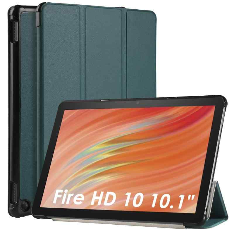 WD&CD Fire HD 10 2023 10.1" 対応 タブレットケース Fire HD 10 2023 対応 タブレットカバー 薄型 耐衝撃 オートスリープ機能 肌感レザー 三つ折りスマート マグネット式 保護カバー