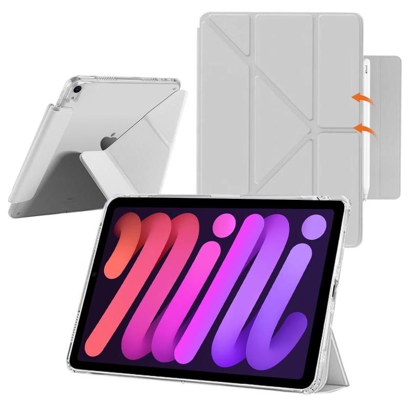 YealRed ケース For iPad/iPad Pro/Air/Mini 透明 タブレットカバー Yつ折りスタンド PUレザー クリア PC+TPU 磁気吸収バックル Touch IDと オートスリープ 機能対応 おしゃれ アイパッド iPadカバー