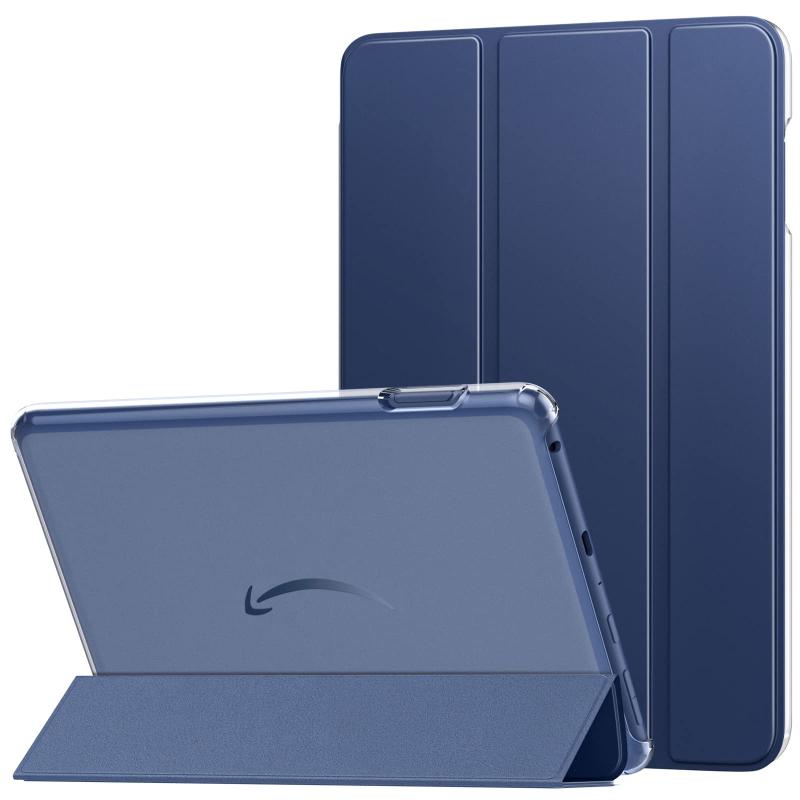 Dadanism New Fire HD 8/8 Plus 2020 第10世代 カバー 全面保護型 三つ折りスタンド 半透明TPUバック ソフト 正面合成革 オートスリープ機能 Apple Pencilペア・充電サポート