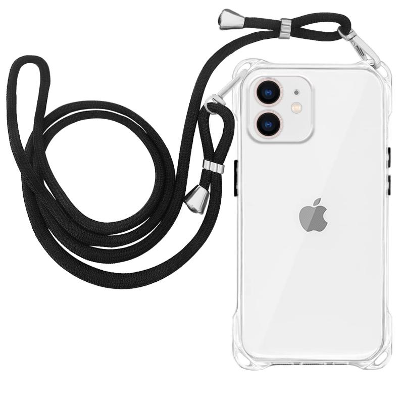 Rakuten - iPhone 13 ケース クリア ショルダー スマホケース アイフォン 13 ケース ストラップ付き 肩掛け 斜めがけ 首掛け 紐付き カバー 透明 耐衝撃 薄型 軽量 TPU バンパー iphone 13 6.1インチ用