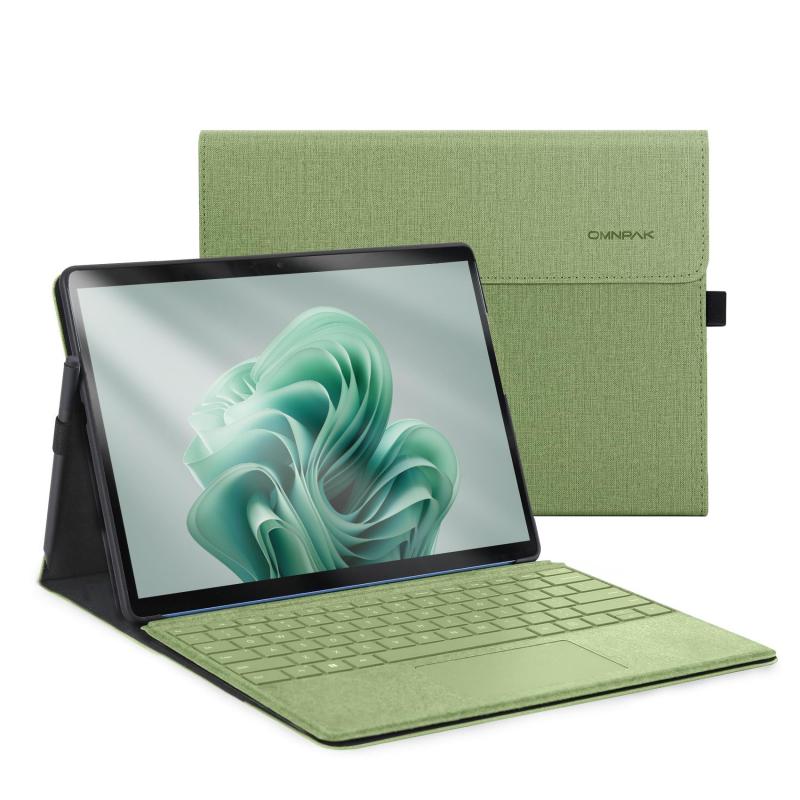 Omnpak Microsoft Surface Pro 11/10/9 ケース 専用保護カバー Surface Pro 10 表面内蔵保護 多視角 スタンド キーボードを収納可能軽量 薄型 ペンホルダー付き PU スマート Surface Pro 9カ