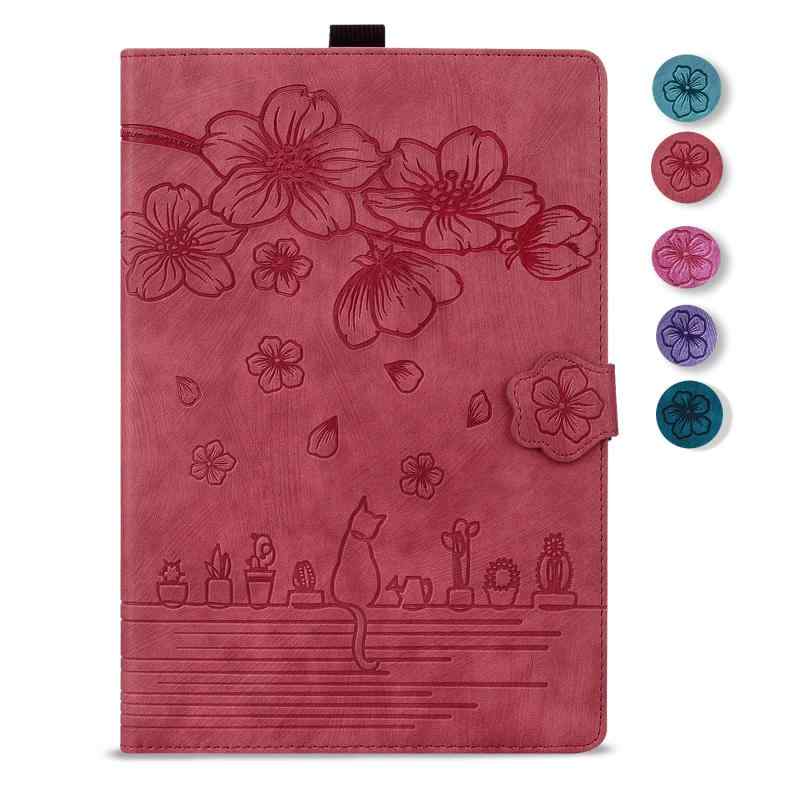 Torske Fire 7 2022 カバー Fire 7 ケース 第12世代 保護ケース Fire 7 第12世代 カバー さくら柄 レトロな油絵のデザインカバー 7.0インチタブレット Fire 7 12世代 用のカバー 快適な質感 可愛い猫の後