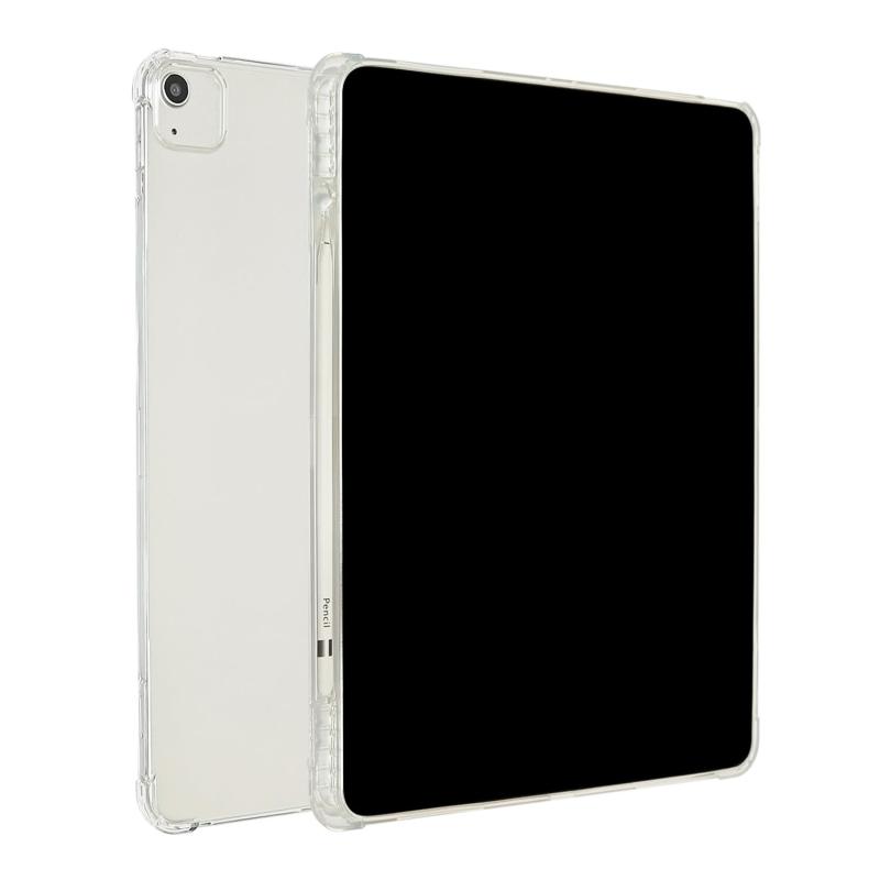 Ryo楽々生活館 タブレットケース 対応 iPad Air 13 M2 2024 13 インチ 用 ケース 透明 ペンホルダー付 タッチペン収納 TPU製 ソフト 耐衝撃 iPadAir13 ケース アイパッド エア 13 インチ M2 保護 カバー