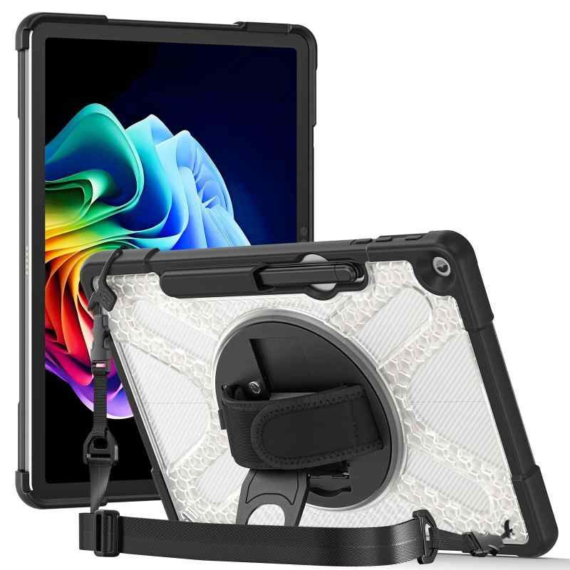 肩掛け Surface Pro 12 ケース 耐衝撃 360°回転スタンド機能 ペンホルダー付き surface pro12 カバー (2025) おしゃれ サーフェス プロ12 保護ケース 半透明 調節可能 丈夫 ハンドストラップ 防塵 多機