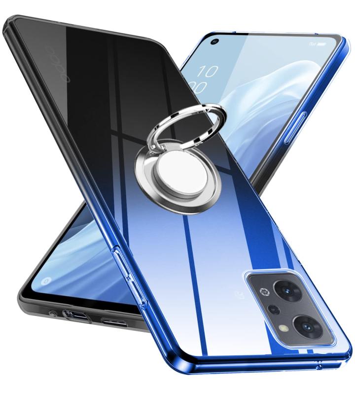 OPPO Reno9 A ケース OPPO Reno7 A ケースリング クリア TPU 薄型 軽量シリコン グラデーション色 ケース 耐衝撃 ストラップホール付き 指紋防止 車載ホルダー対応 防塵 一体型 人気 携帯カバー
