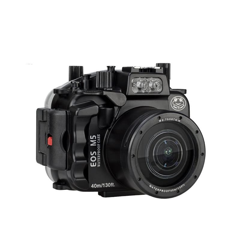 EOS M5 (18-55mm) 40m/130フィート 水中カメラハウジング用海ガエル適用モデル:Canon EOSM5 18-55mm用に設計されたプロフェッショナルデザイン。幅広い用途:サーフィン、シュノーケリング、40メートルの水中でのダイビングなどのウォーターアクティビティ写真の撮影に最適で、雨、雪、風、ほこり、泥だらけの状況でも使用できます。【簡単・安全使用】各ハウジングは事故を防ぐために個別にテストされています。 Sea Frogsダイビングケースにデジタルカメラを挿入するだけで、最大40メートル/130フィートの深さで美しい写真を撮ることができます。完璧な体験:フラッシュ、フィルインライト、ハンドル、その他のデバイスに接続でき、カメラを360度完全に保護し、これまでにない撮影体験を提供します。内容物:水中ハウジング、リストストラップ、フィルター直径、ショルダーストラップ、スペアO'リング、ユーザーマニュアル。