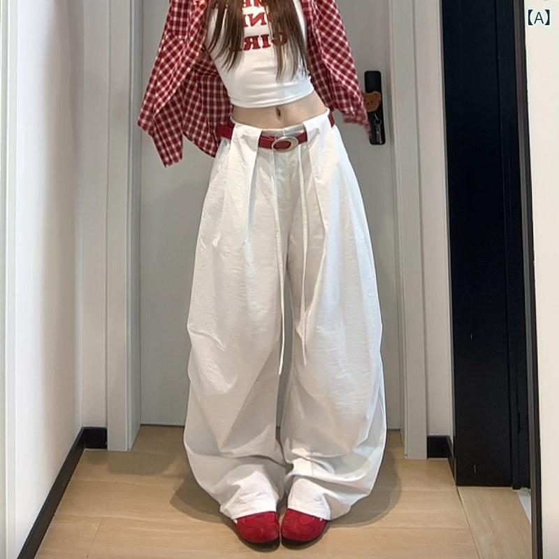 ・主な素材: 酷丝綿、ポリエステル・スタイル: ワーク風、ストリート系・パンツの形状: ワイドパンツ・パンツの長さ: ロングパンツ・ウエスト: ハイウエスト・生地の厚さ: 薄手・デザイン要素: ベルト、切り替え・カラー展開: ホワイト、カーキ、ブラック・サイズ展開: S、M、L、XL・対象性別: 女性・カテゴリ: カジュアルパンツ・シルエット: ストレート・伸縮性: 微弾・加工: 樹脂色止め