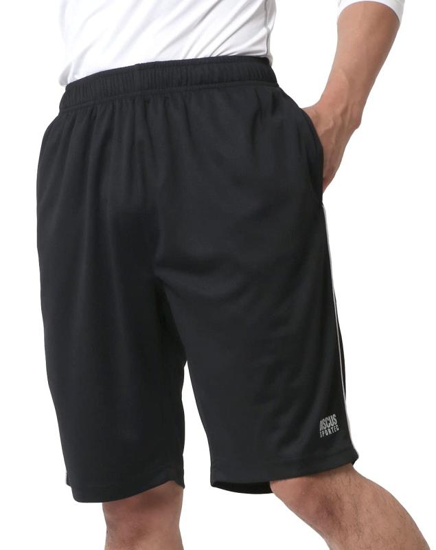 [ディスカス] ハーフパンツ メンズ 夏 スウェット ワンポイント ロゴ 接触冷感 吸汗速乾 消臭 ジャージパンツ