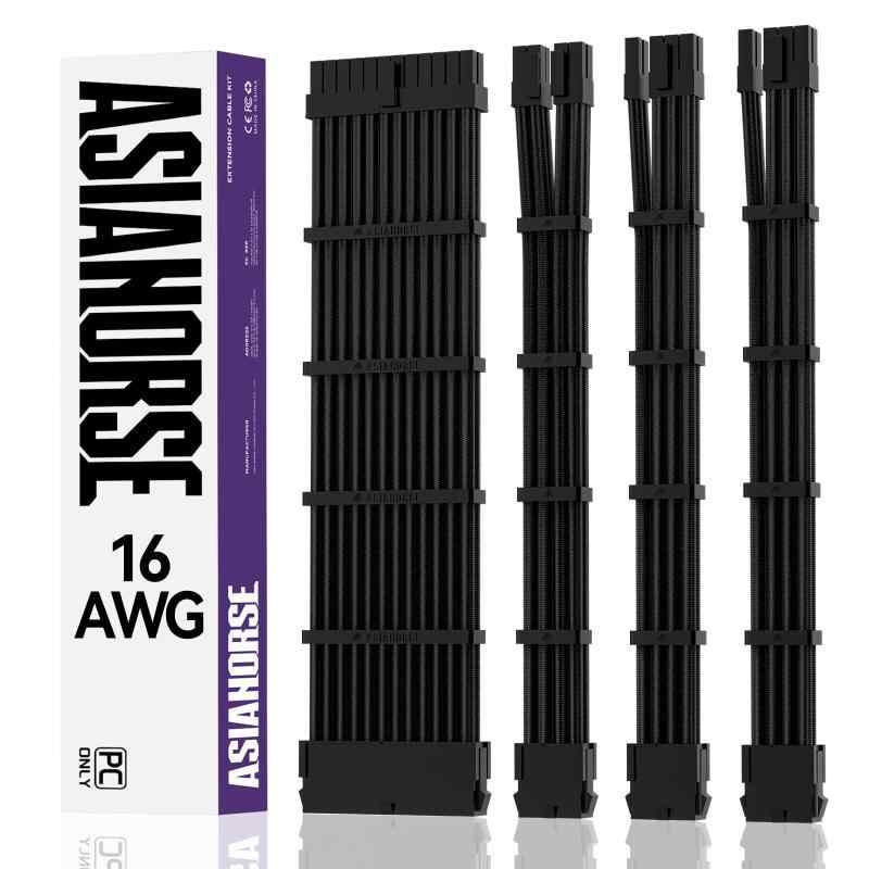 AsiaHorse PC用スリーブケーブルPSUケーブル延長