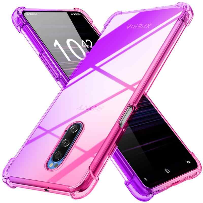 乐天商城 - Xperia 1 ケース クリア 薄型 グラデーション色 ケース SO-03L SOV40 ケース 軽量 tpu 耐衝撃 スマホケース 透明 米軍MIL規格取得 おしゃれ 黄変防止防塵一体型 人気 エクスペリア 1 携帯カバー MD-JBK-
