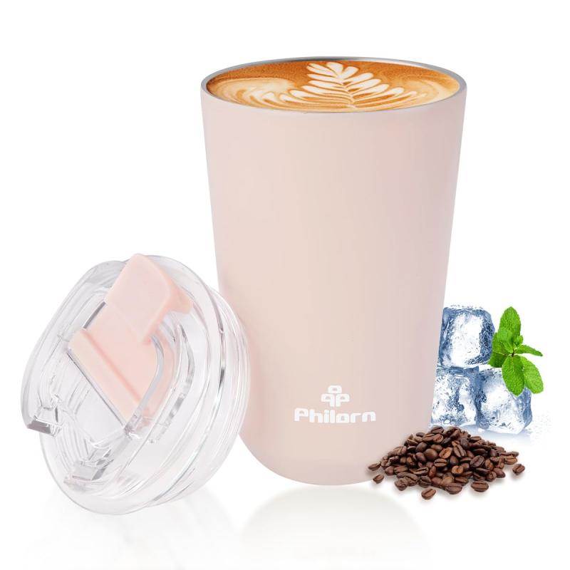 Philorn真空断熱タンブラー 380ML ステンレスコーヒーカップ マグ保温保冷