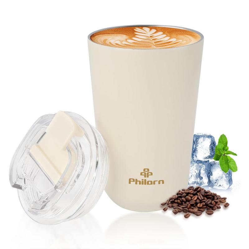 Philorn真空断熱タンブラー 380ML ステンレスコーヒーカップ マグ保温保冷