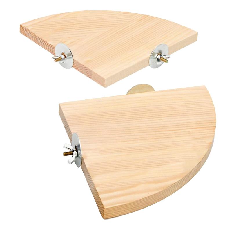 YFFSFDC 2個セット木製 コーナー インコ とまり木 スタンド ケージ に取り付け ケージステージ 踏み台 小動物 おもちゃ 鳥ハムスター 小動物 などの 天然素材 噛むおもちゃ 飼育ケージ内装 (17c