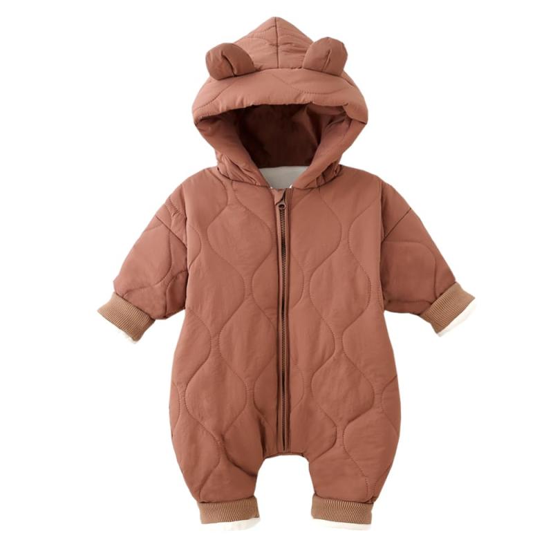 Baby nest ベビー服 ジャンプスーツ カバーオール クマ 長袖ロンパース コート 防寒 秋冬用 男の子 女の子 66 73 80 90 100