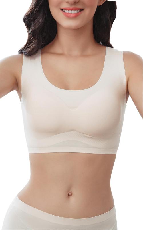 [JANJAM]大きいサイズ レディース インナー ブラジャー 下着 メッシュ素材切替 シームレス 超ストレッチ スポーツブラ ナイトブラ