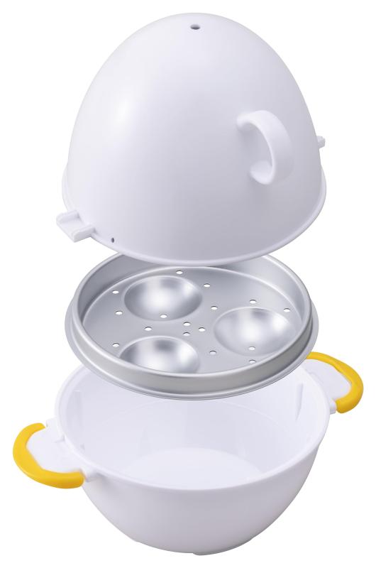 乐天商城 - 貝印 KAI レンジで ゆでたまご 電子レンジ 調理器 ゆで卵 3個用 簡単 時短 KAI KITCHEN 日本製 DH8230