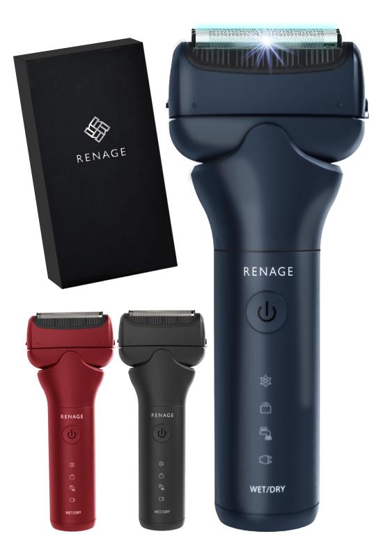 ひげそり 電動シェーバー メンズ 3枚刃 髭剃り 往復式 シェーバー IPX6防水 RENAGE Type-Cタイプ 急速充電 お知らせランプ 丸洗い可 ロック機能付き 密着ヘッド トリマー付き 自立キャップ付き
