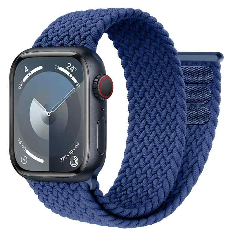 編組ソロループ コンパチブル アップルウォッチ バンド レディース/メンズ、コンパチブル Apple watch バンド Ultra2 Ultra 49mm se 10 9 8 7 5 6 4 3、ナイロン スポーツ ベルト マジックテープ 通気 軽