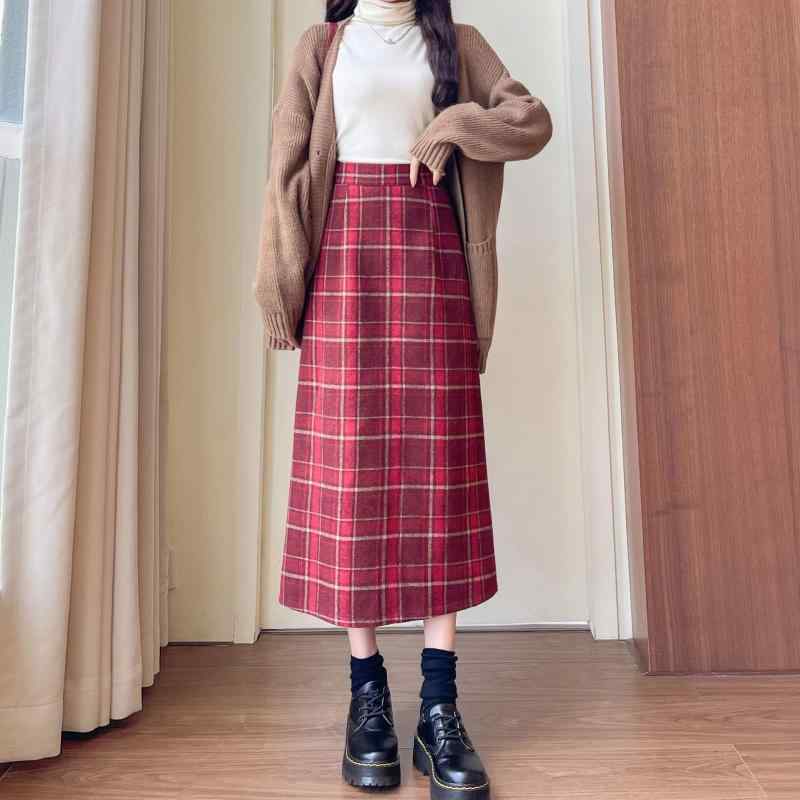 スカート レディース 秋冬 ウール混 タイトスカート ロングスカート ...