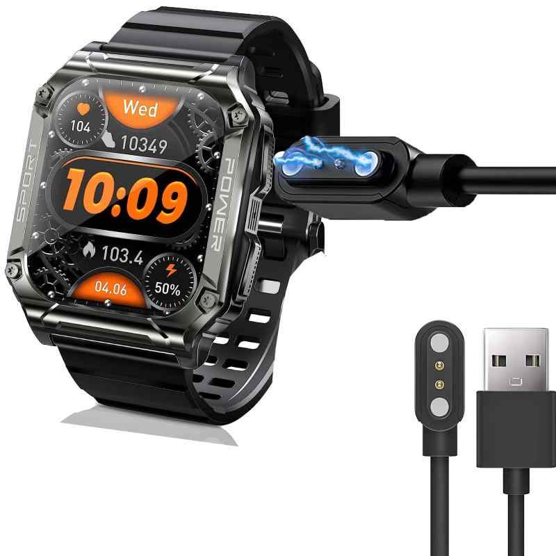 Lamshaw for PASONOMI NX6スマートウォッチ ケーブル, USB 磁気充電ケーブル 磁気吸着 1メートル 対応 PASONOMI NX6 Military /AceGIFT NX6 Military /OFUSHO NX6 Milit